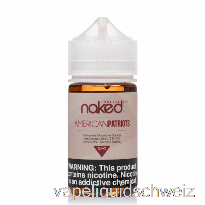 Amerikanische Patrioten – Naked 100 Tabak – 60 Ml 3 Mg Vape Liquid E-Liquid Schweiz